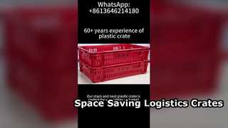 Cassetta in plastica impilabile e annidabile per esposizione di verdure | Soluzione di stoccaggio ventilato per supermercati