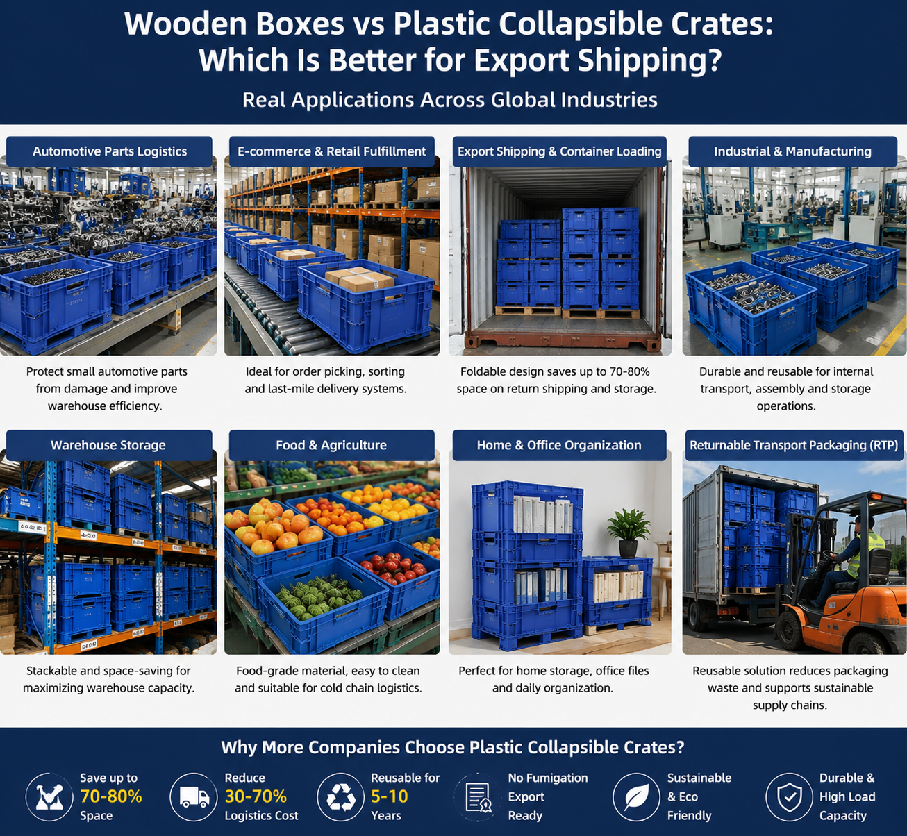 Ultimi blog aziendali su Perché gli importatori globali stanno passando da scatole di legno a scatole di plastica pieghevoli nella spedizione all'esportazione (2026 Market Shift)