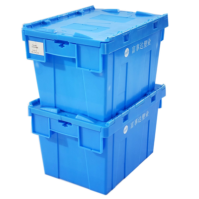 comprare Casse di plastica stackable Nestable con coperchio attaccato Totes dimensioni esterne 400 * 300 * 260mm fabbricazione online