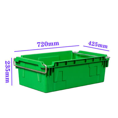 comprare Cassa di plastica con bracciole di metallo 45L Cassa di stoccaggio in PP 720×425×235mm OEM Manufacturer fabbricazione online