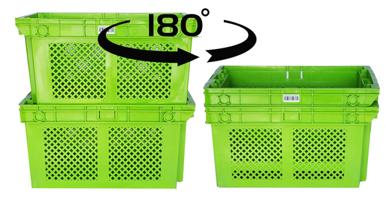 comprare Cassa in plastica impilabile e nidificabile per carichi pesanti, ventilata, per stoccaggio, logistica supermercati fabbricazione online