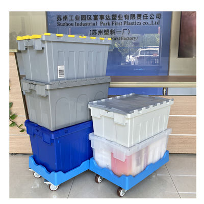 comprare Grande Cassa di Plastica con Coperchio Robusta Contenitore Riutilizzabile per Traslochi, Biancheria & Industria fabbricazione online