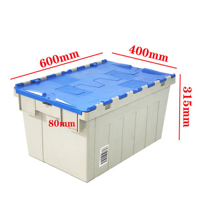 comprare Cassetta di plastica per traslochi resistente con coperchio, cassette di plastica impilabili in PP riutilizzabili, 600*400*315mm fabbricazione online