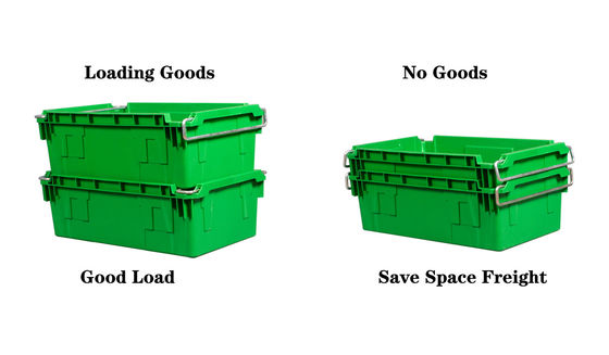 comprare Stackable Nestable Plastic Crate With Metal Handle Logistics Turnover Crate Reusable Logistics Container fabbricazione online