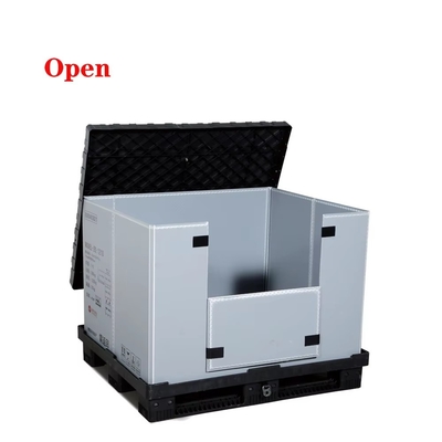 comprare Collapsible Plastic Pallet Heavy Duty Stackable Storage Fold Pallet Box fabbricazione online