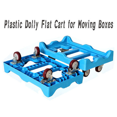 comprare Dolly Flat Cart di plastica per lo spostamento di scatole Dolly Trolley di piattaforma 600*400mm fabbricazione online