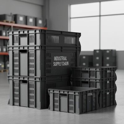 comprare Opzioni di personalizzazione delle dimensioni Scatole di plastica industriale che offrono alta resistenza agli urti e resistenza alle intemperie progettate per le catene di approvvigionamento industriali fabbricazione online