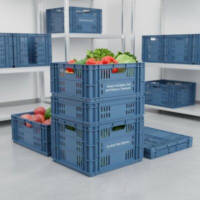 comprare Risponde alla sicurezza alimentare e agli standard industriali Casse di plastica pieghevoli personalizzate con opzioni di personalizzazione delle dimensioni adatte per lo stoccaggio degli alimenti fabbricazione online