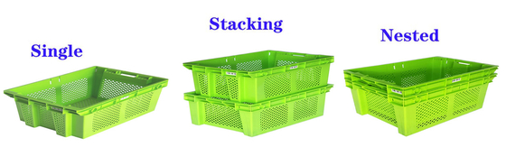 Contenitori di scatole mobili in plastica per frutta e verdura Dimensioni interne 590x410x330mm