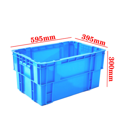 Contenitore di stoccaggio ribaltabile versatile e conveniente Impilabile Contenitore di plastica Scatola di stoccaggio a iniezione Dimensioni interne 551*348*291mm