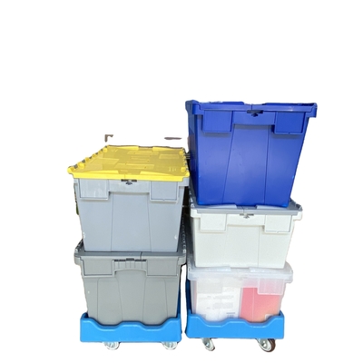 Logo Stampa di seta Scatole di plastica stackabile per soluzioni di stoccaggio riutilizzabili