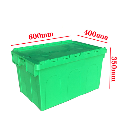 550x370x320mm Cassa pieghevole impilabile Plastica mobile con contenitore a coperchio attaccato